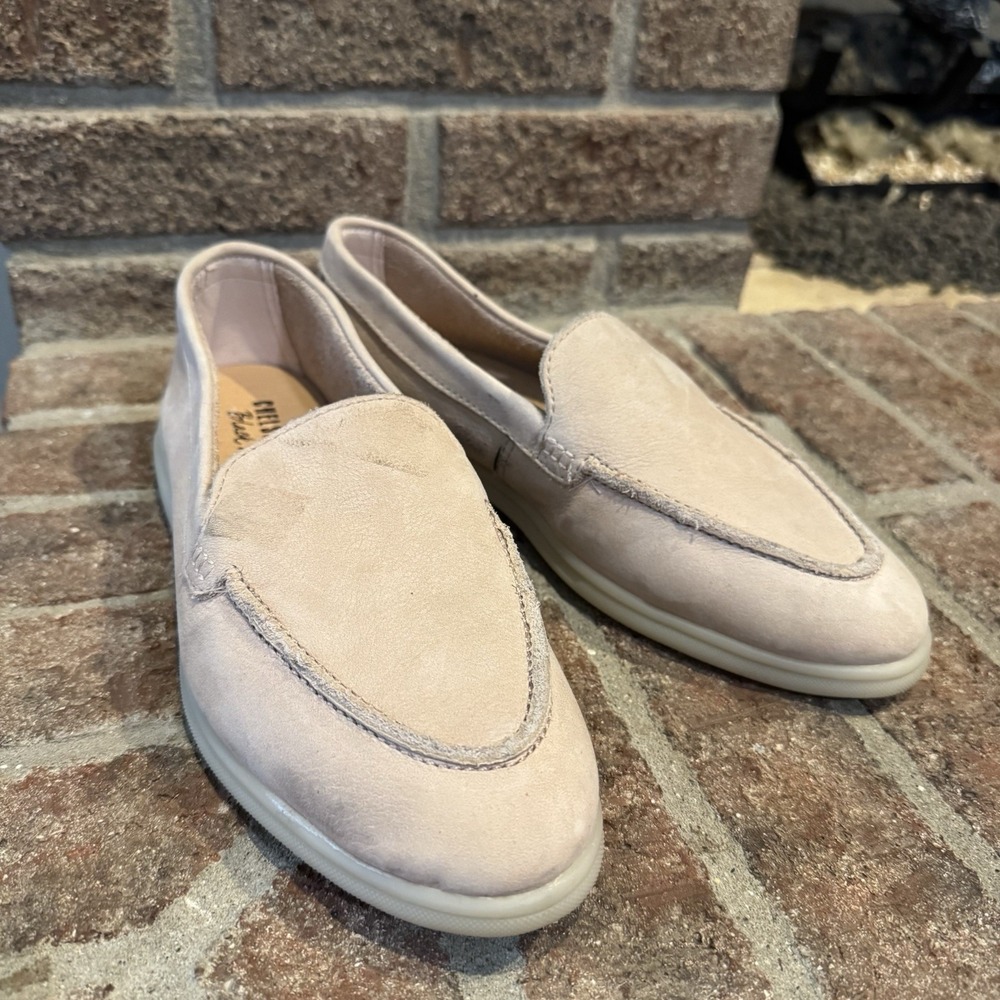 Chelsea‎ Crew Lama Suede Slip On Loafers Sz 8 Pink Beige Comfort Flats #253